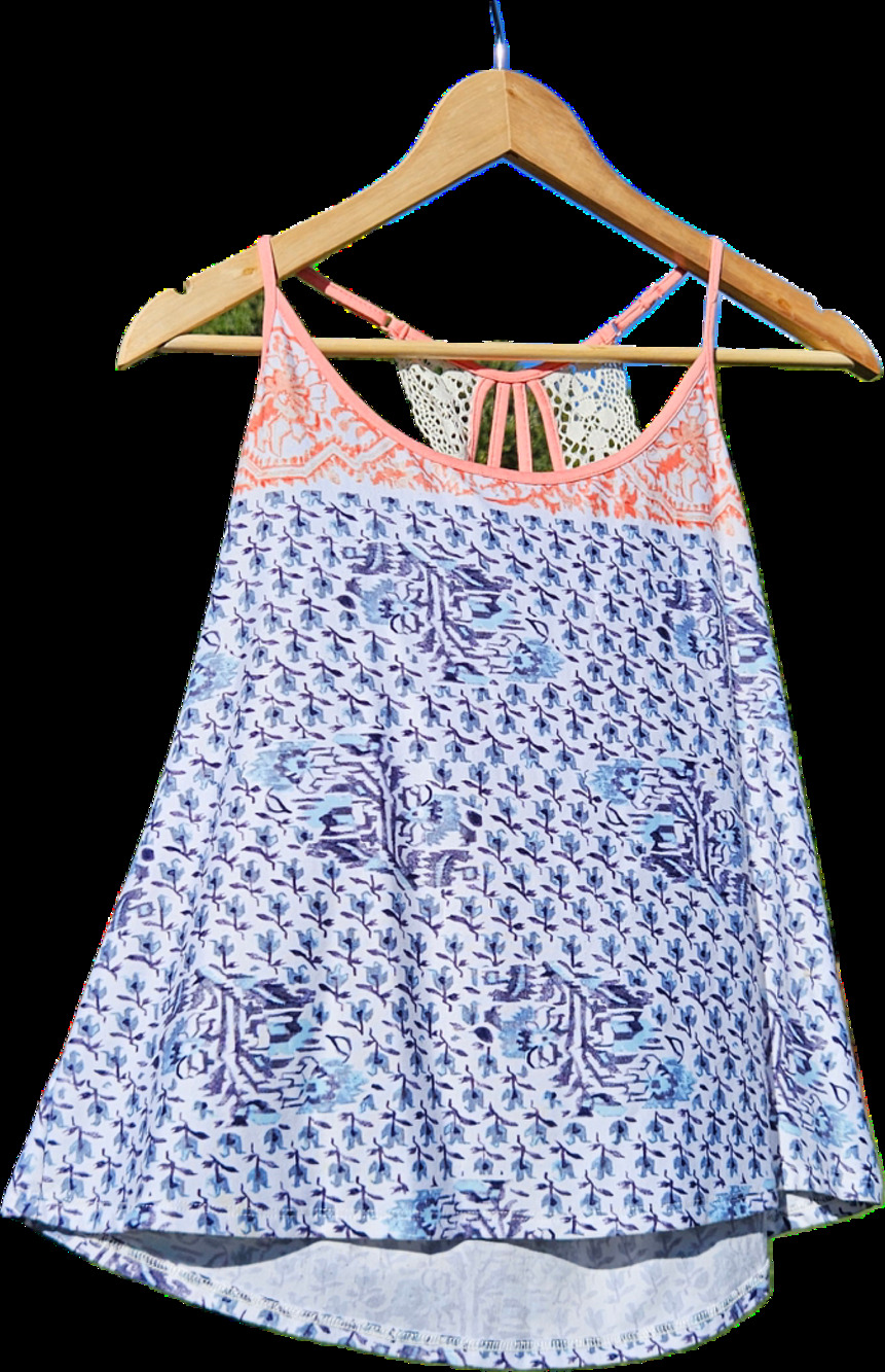 In Bloom by Jonquil Womens S/P Blue Floral Lace Back Camisole